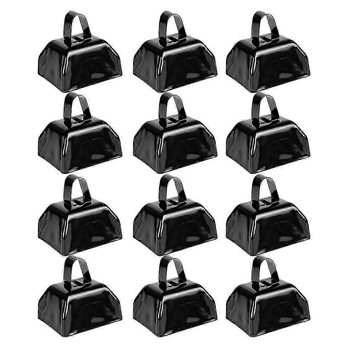 Lehmänkellot Noise Makers Cheering Bell: 12 kpl metalliset lehmänkellot musta