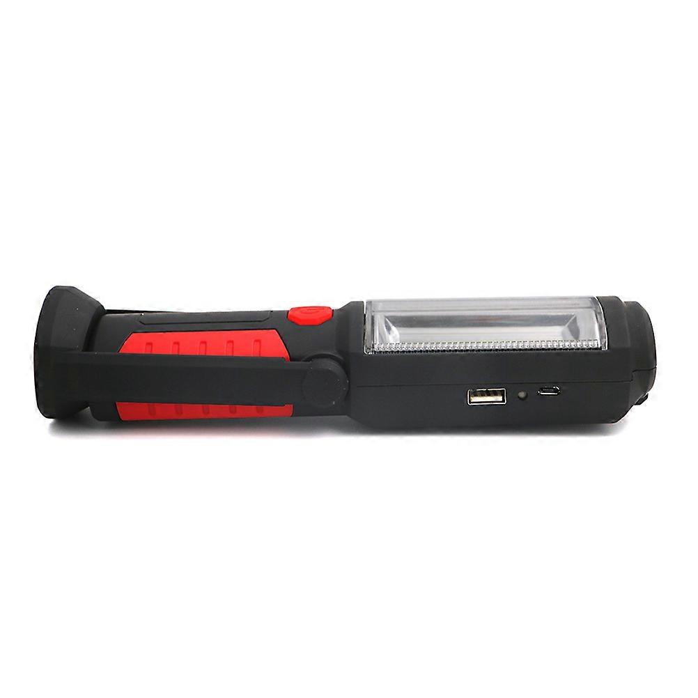 Durable USB Rechargeable LED Flashlight Lantern with Power Bank Function for Camping Red 1800mAh
