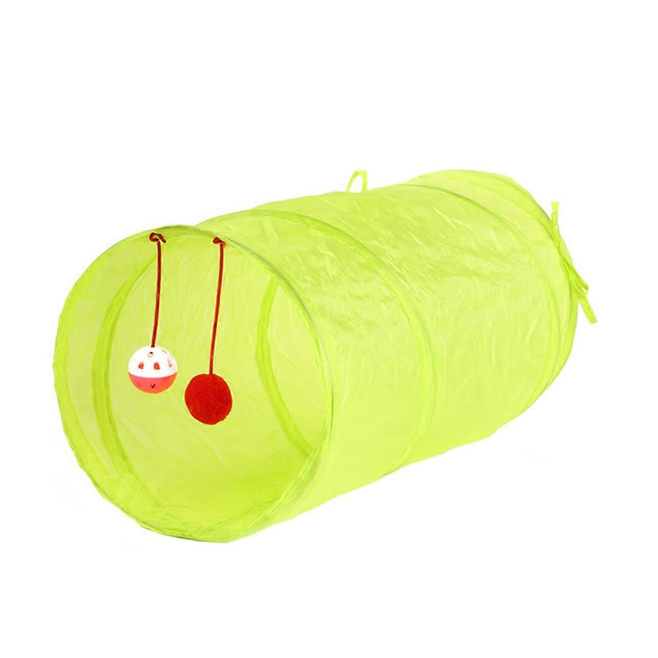 Foldable Cat Tunnel for Cats, Foldable Fluorescent Green, Interactive Pet Cat Toy for Large Cats and Kittens