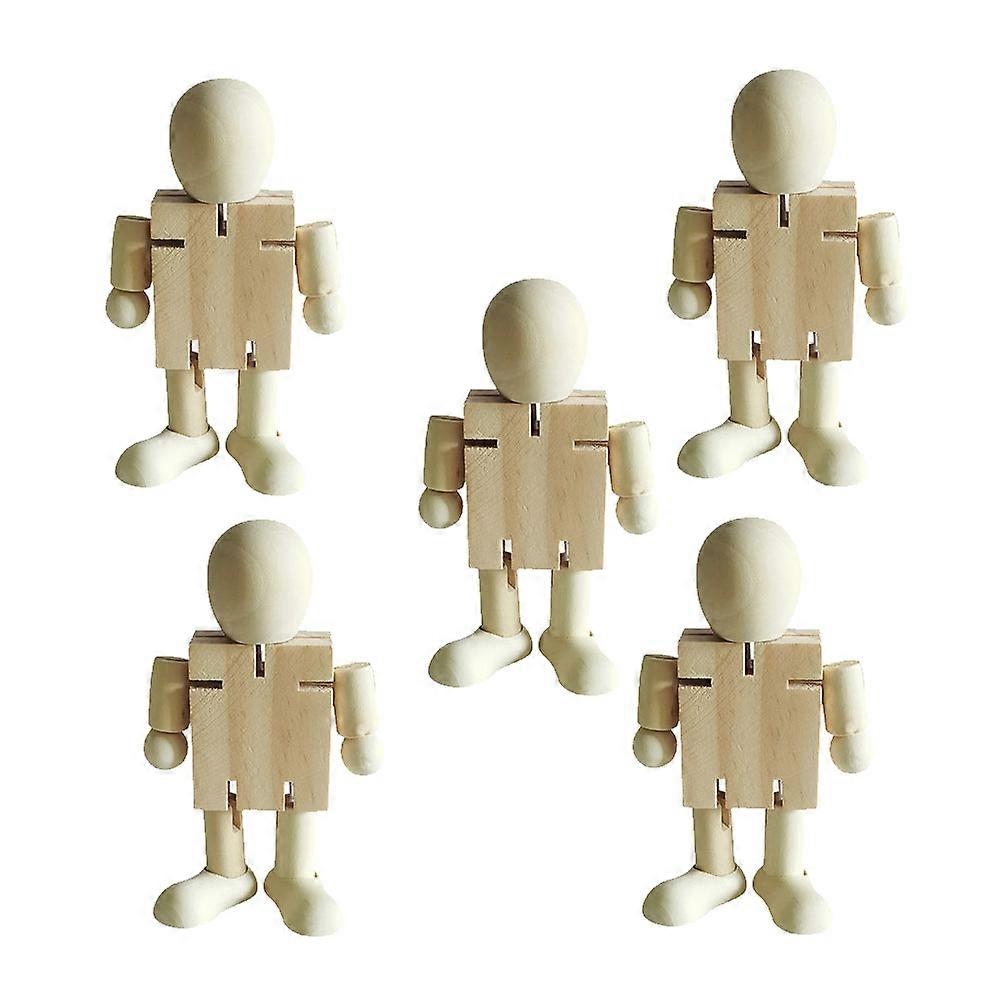 DIY Wood Dolls for Playing Khaki Color Premium Plastic Material Well Polished Smooth Surface 5pcs