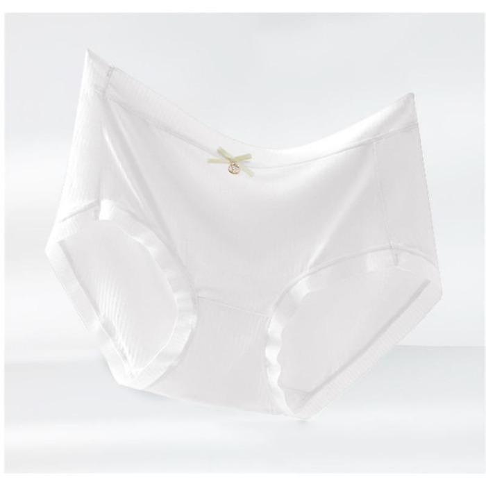 Ice Silk Underwear Women's Pure Cotton Thin Breathable Simple Underpants Low Rise Seamless Briefs for Girls