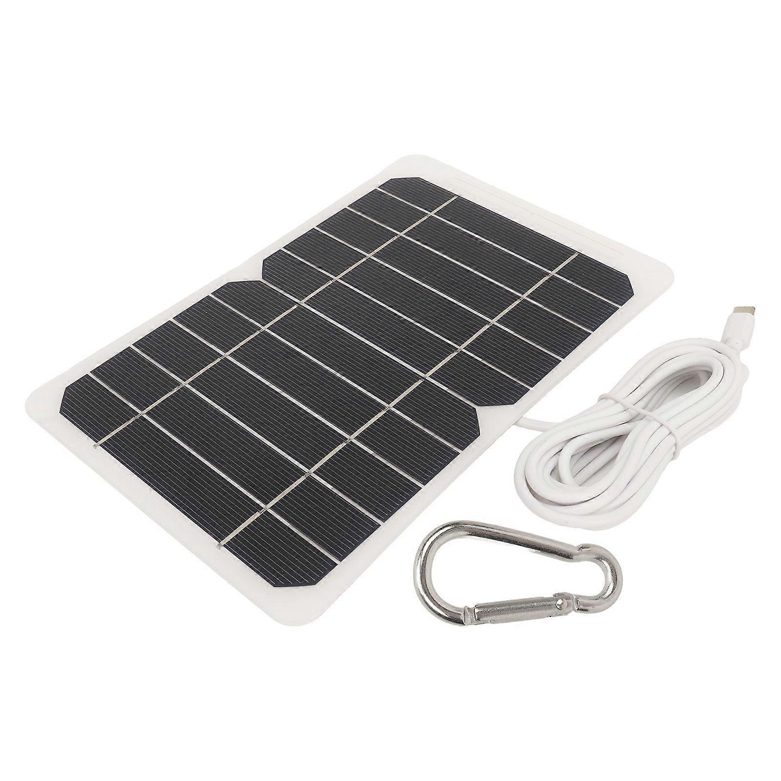 5W5V Solar Panel with Type C Output Monocrystalline Efficient Portable Durable Solar Cell Module for Doorbell Security Camera