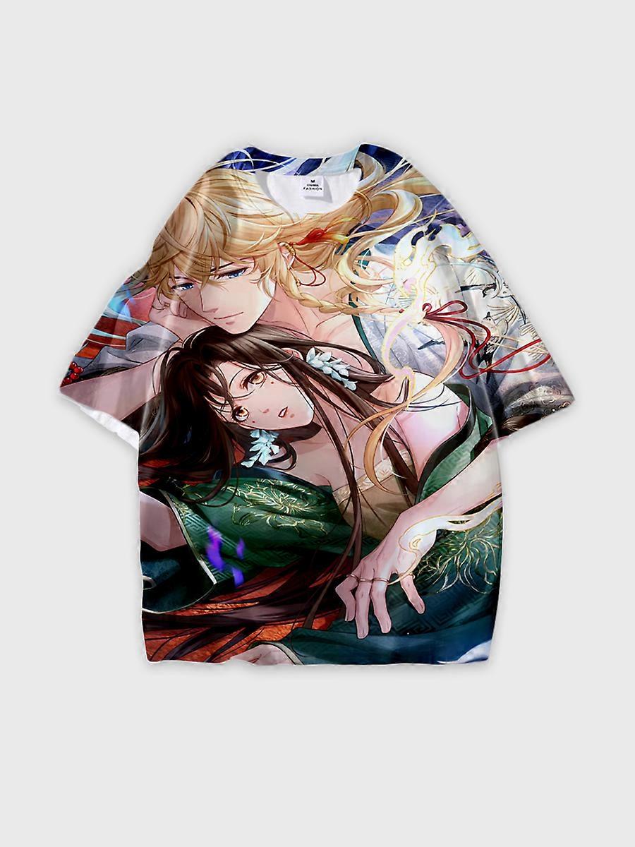 T-shirt round neck Role Pattern loose short sleeve E1526