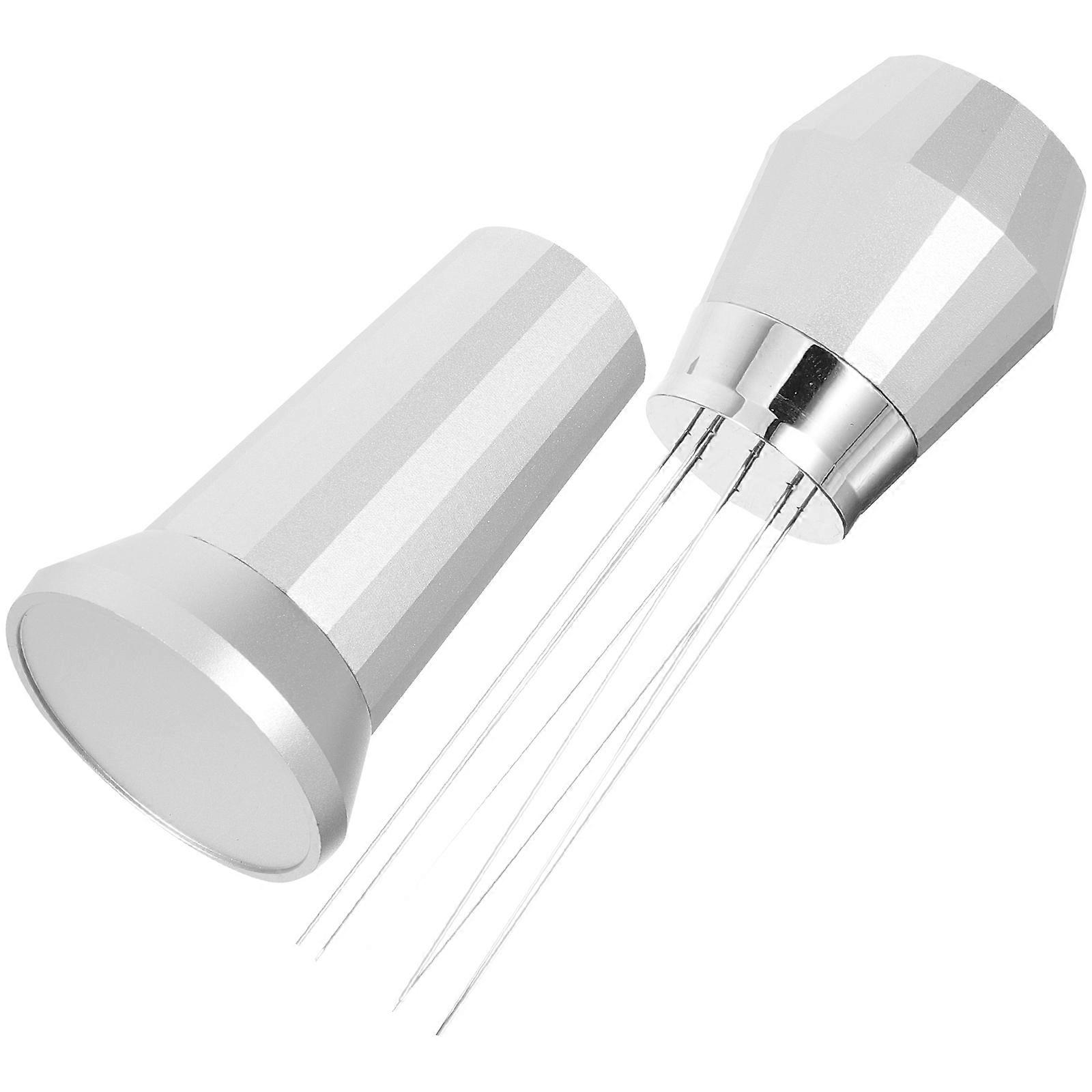 Silver 304 Stainless Steel Espresso Stirrer Tool for Home Use with Bracket Ergonomic Handle 7.5 Inch