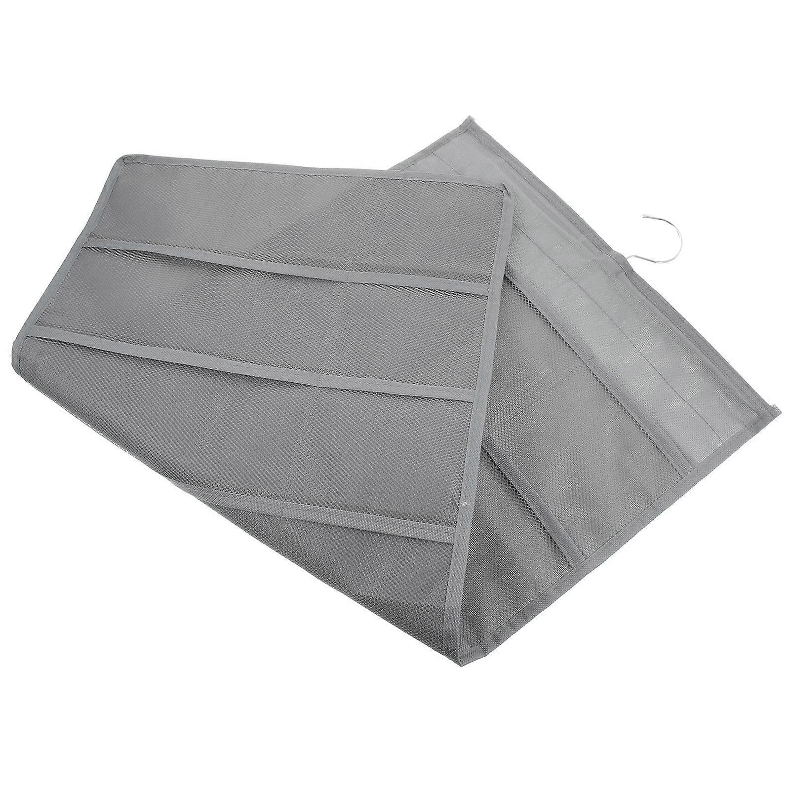 Hanging Storage Pockets with 30 Compartments for Underwear and Bras in Grey Oxford Cloth and Mesh Cloth