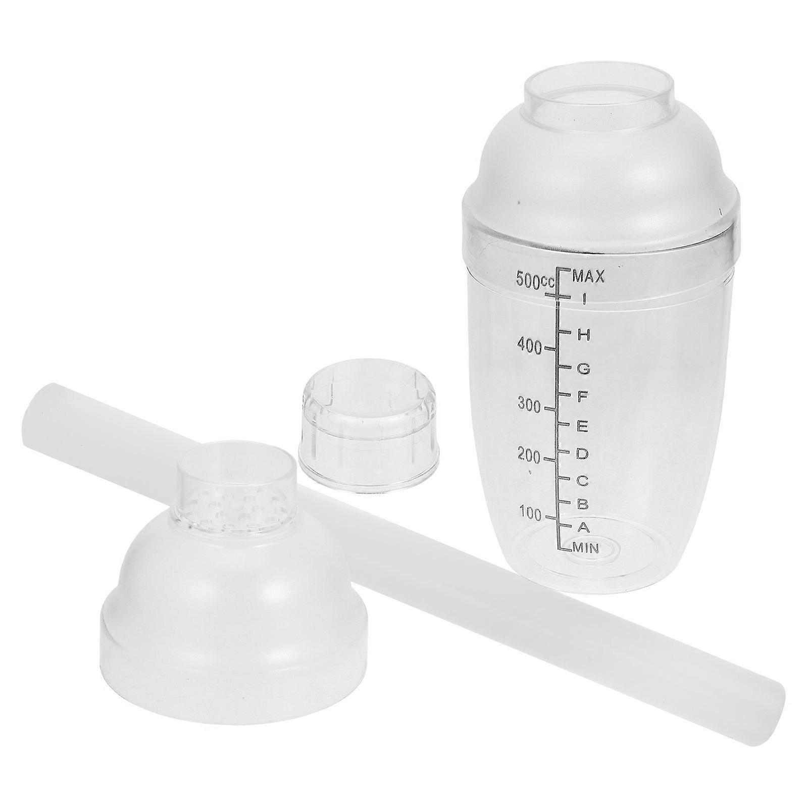 Transparent PP Espresso Shaker Cup for Home 500ml Bartending Coffee Mixer with Design