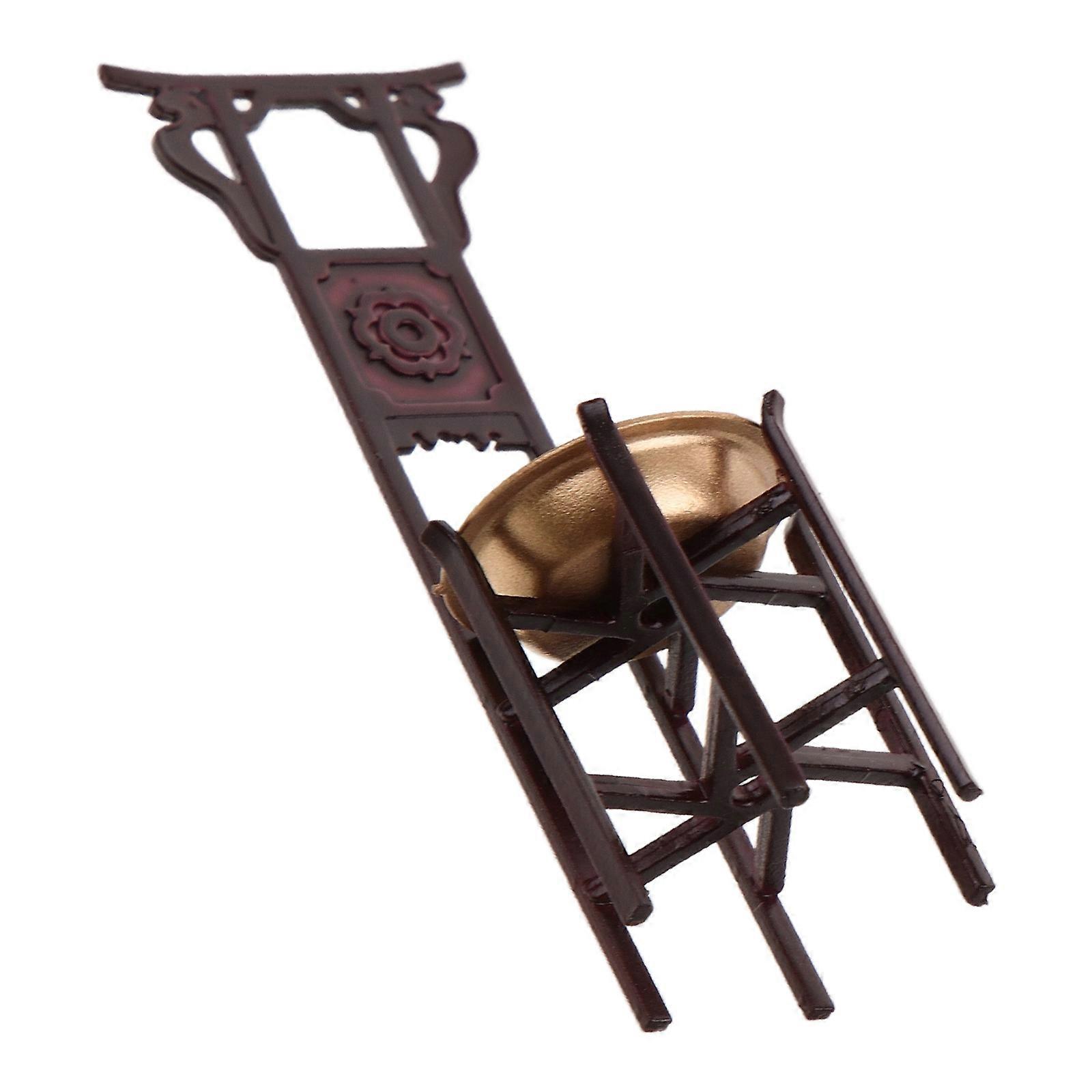 Wood and Acrylic Miniature Furniture for Decoration Dark Red Color Compact Size Lightweight