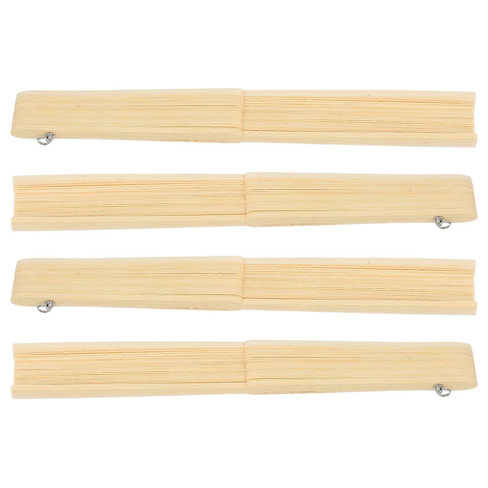 Foldable Japanese Fan Frame for Handheld Use 4Pcs Bamboo Fan Frames for DIY Crafts