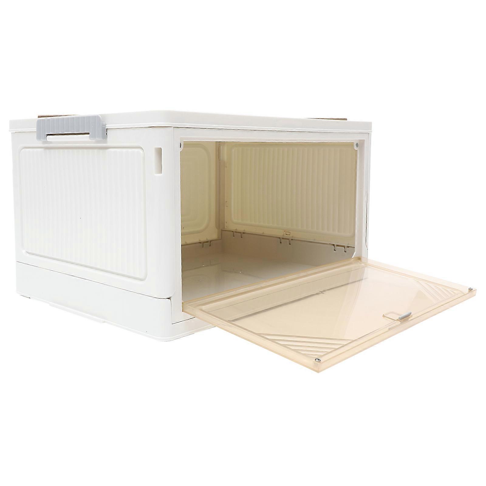 Lidded Storage Box Folding Closet Organizer Large Capacity Home Use Rectangular Plastic 1Set