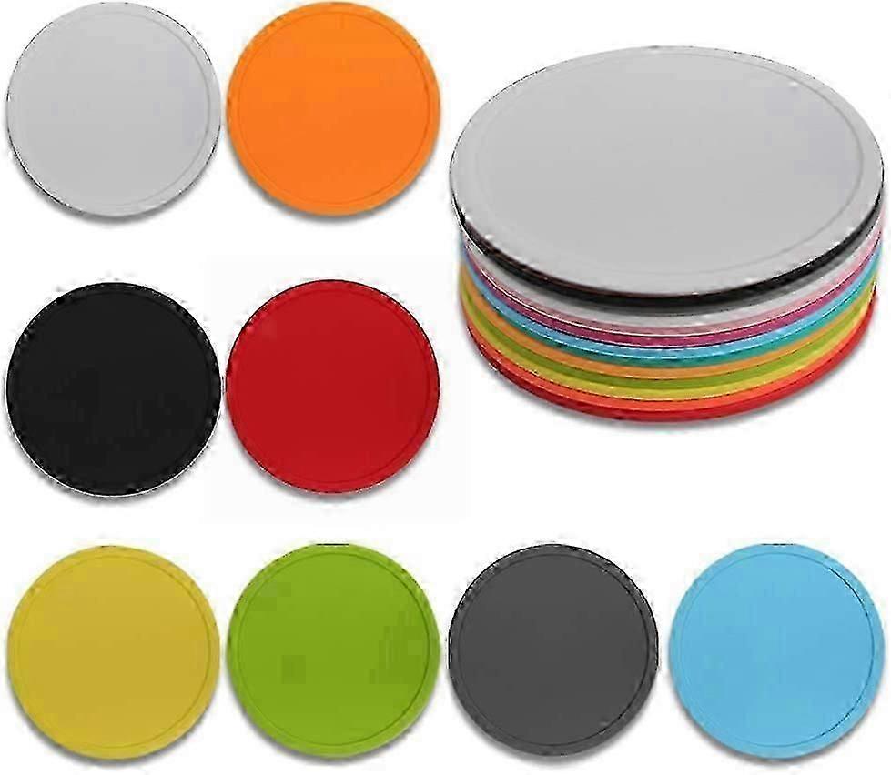 Round silicone coasters 8 pack