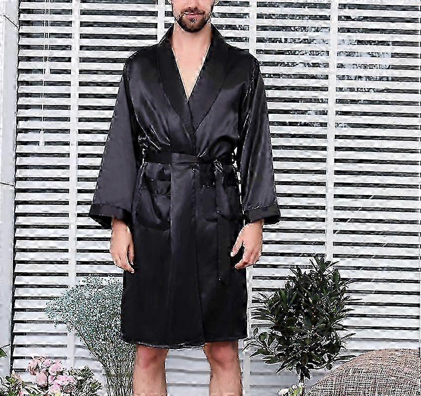 Ensemble de pyjama en soie pour homme pour vêtements de nuit de luxe - Peignoir kimono inclus