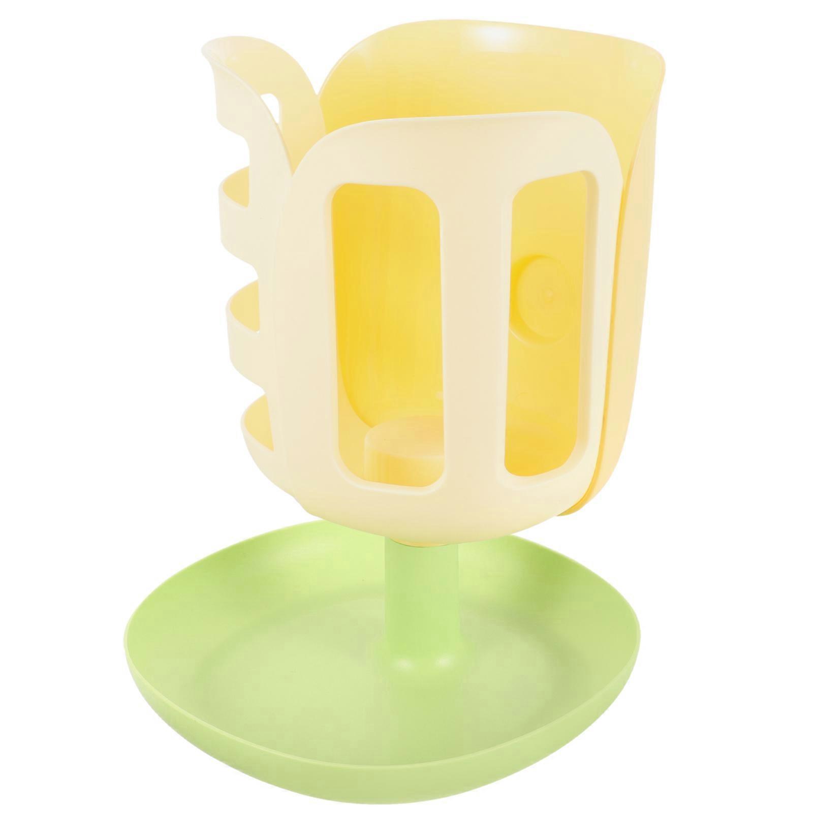 Yellow Rabbit Food Dispenser with Grass Rack and Bowl for Small Pets Made of PP