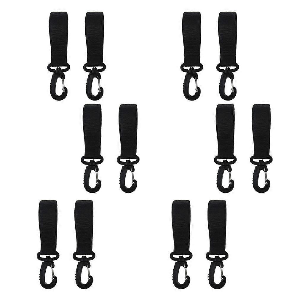 Stroller Hooks for Baby Stroller 12 Pieces Rotatable Hangers for Diaper Bag Shopping Bag Black