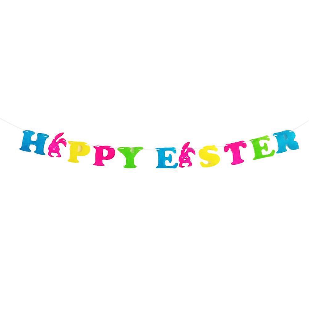 Colorful Decorative Flag Banner for Easter Day Decor Made of Linen Material Multi Color 4251924
