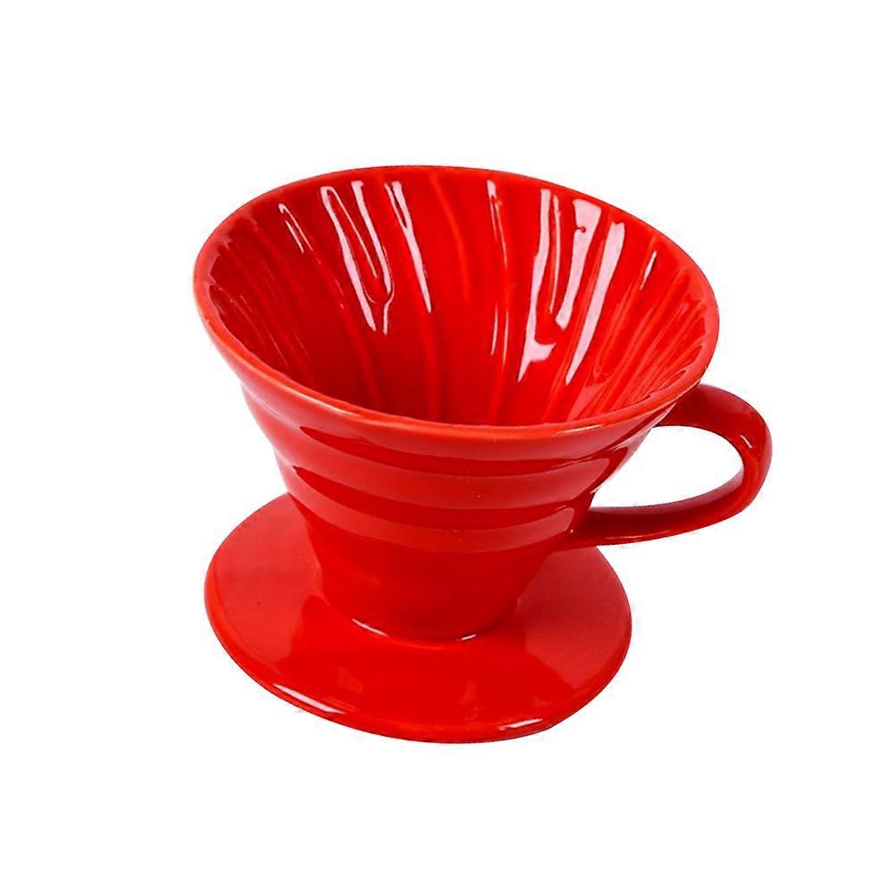 Coffee Filter Cup Ceramics Brew Drip Cone Shape Spiral Pattern For Households Friends 1Set
