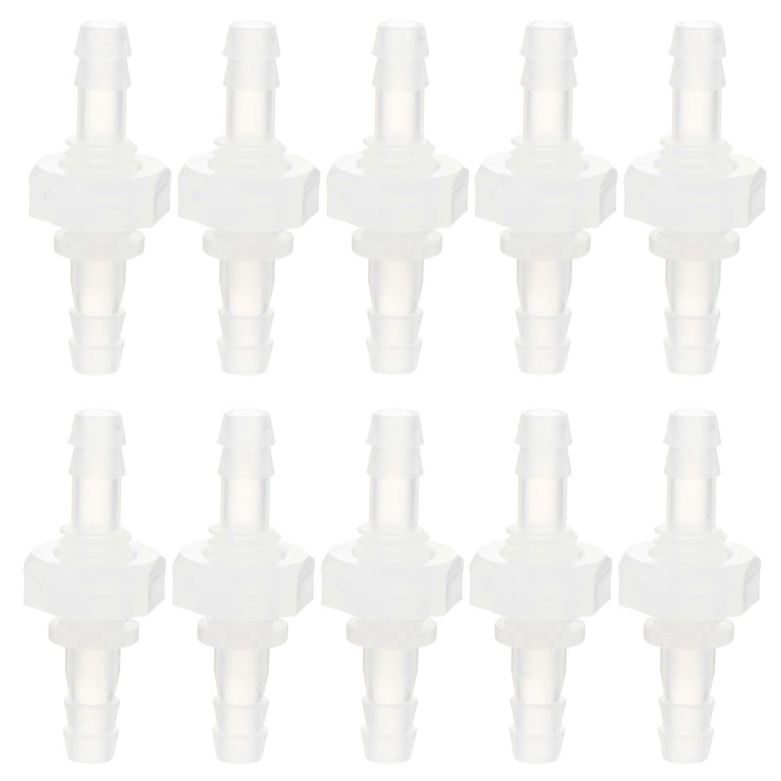 10pcs Hose Barb Thru Bulk Fitting Plastic Straight Union Adapter