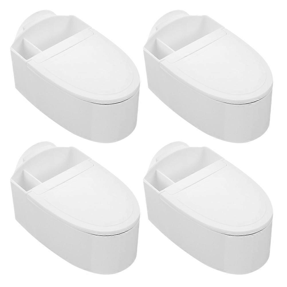 4 Pcs Wall Mounted Bathroom Ashtray Windproof Lid Covered Home Container for Indoor Use Toilet Shaped Ashtray Set