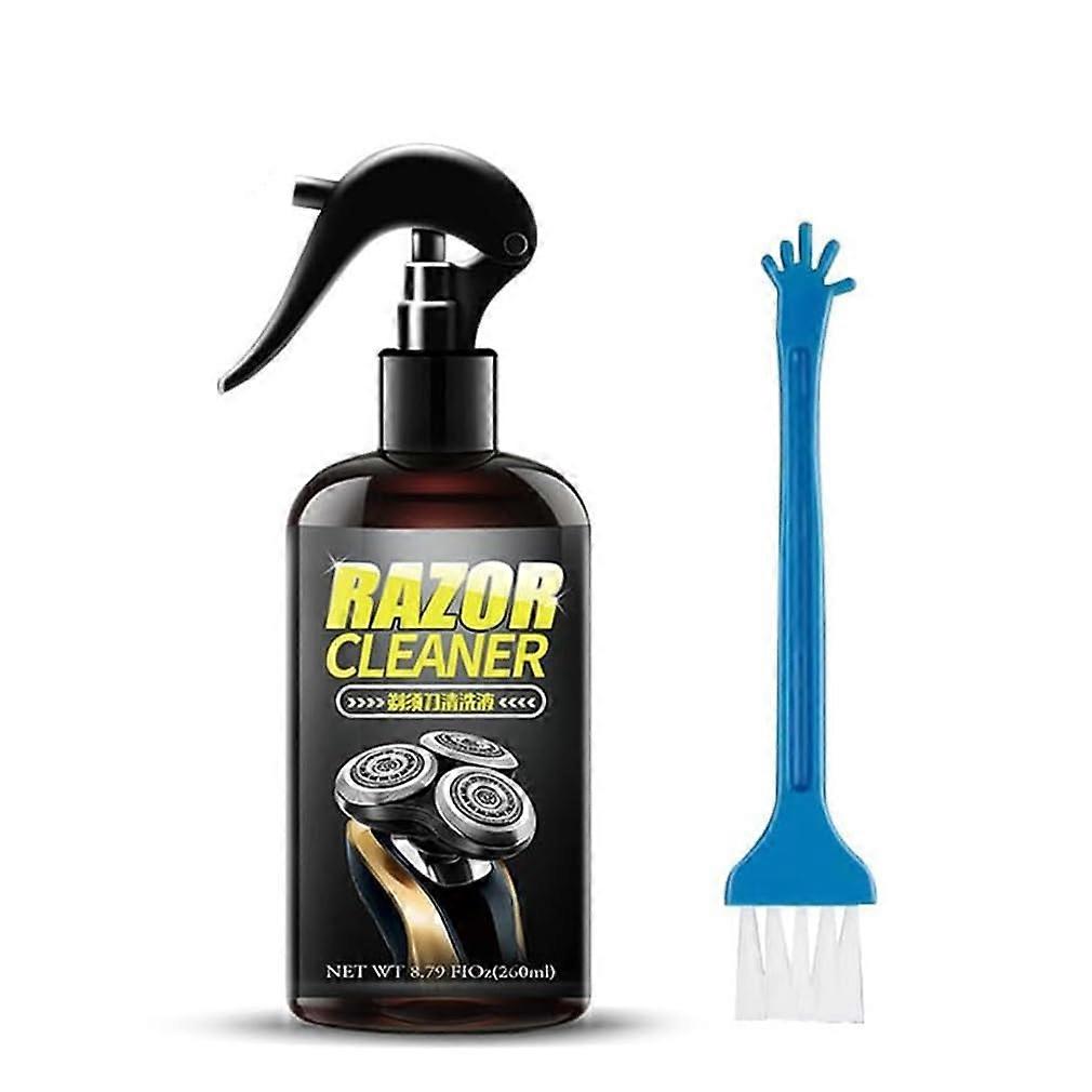 Universal Electric Razor Cleaner Spray with Brush, Efficient Shaver Cleaning Solution for Lubrication and Rust Protection