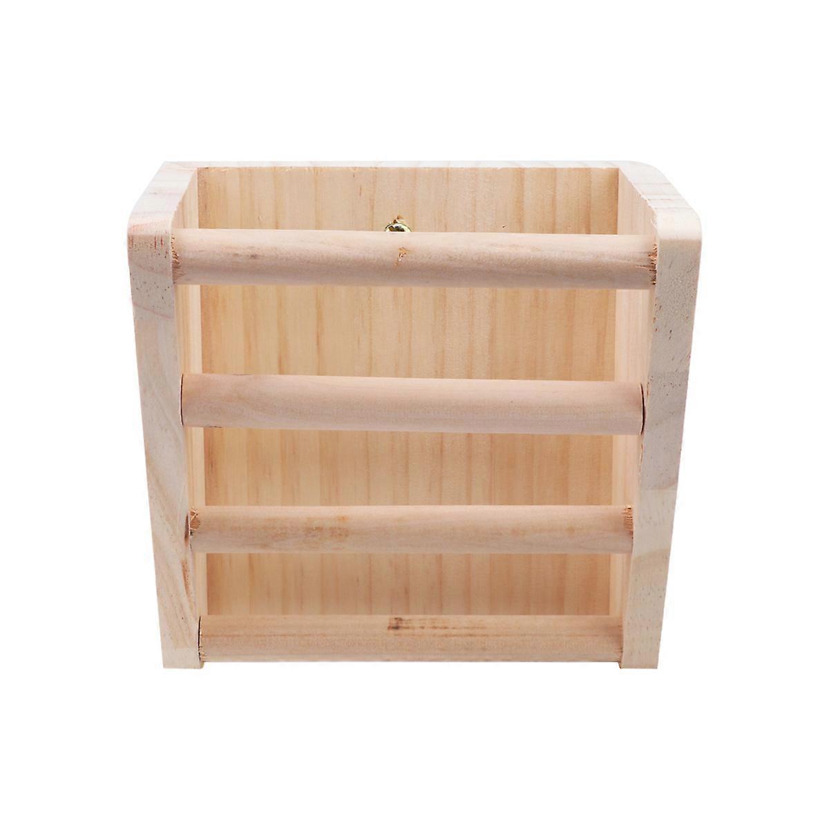 Beige Pet Feeder for Small Animals Made of Durable Plastic Ideal for Rabbits Hamsters Keeps Cage