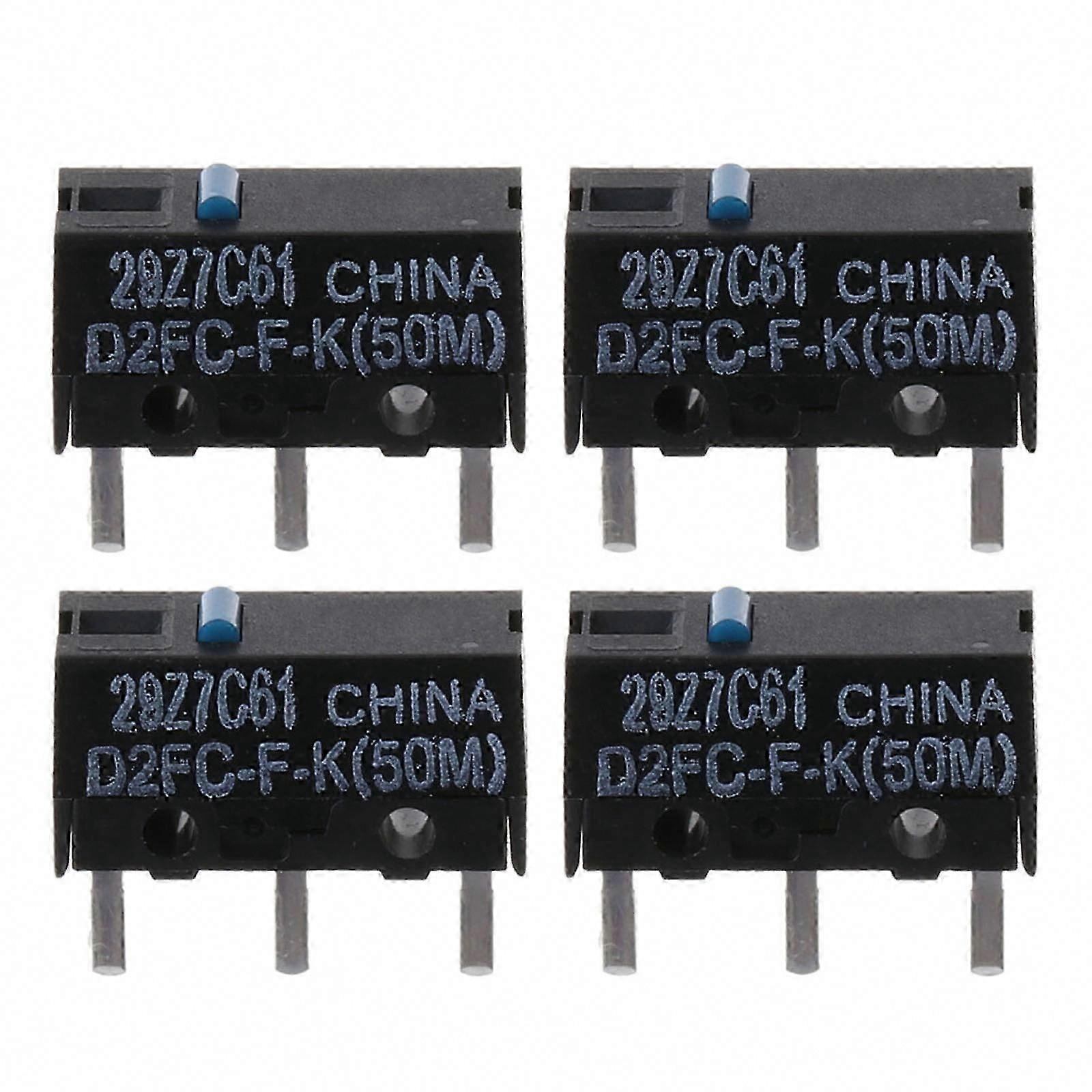 Original D2FC-F-K Mouse Micro Switch Micro Button Blue Dot 3P Contactor 3-Pins 50 Million Click for lifetime 4Pcs/Set