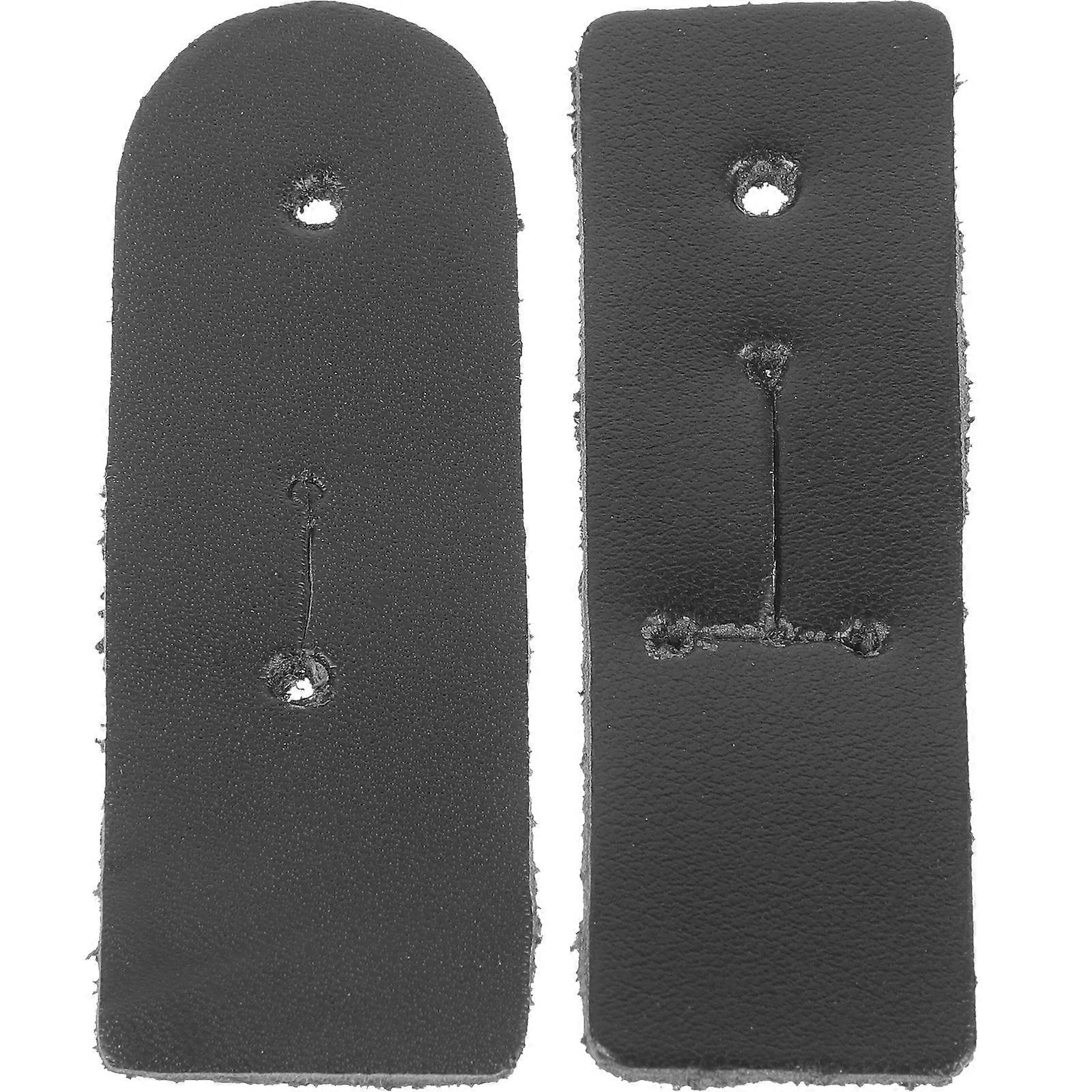 Black Clarinet Neck Strap Thumb Tab for Skateboard Use Made of Durable PU Material 2 Pieces
