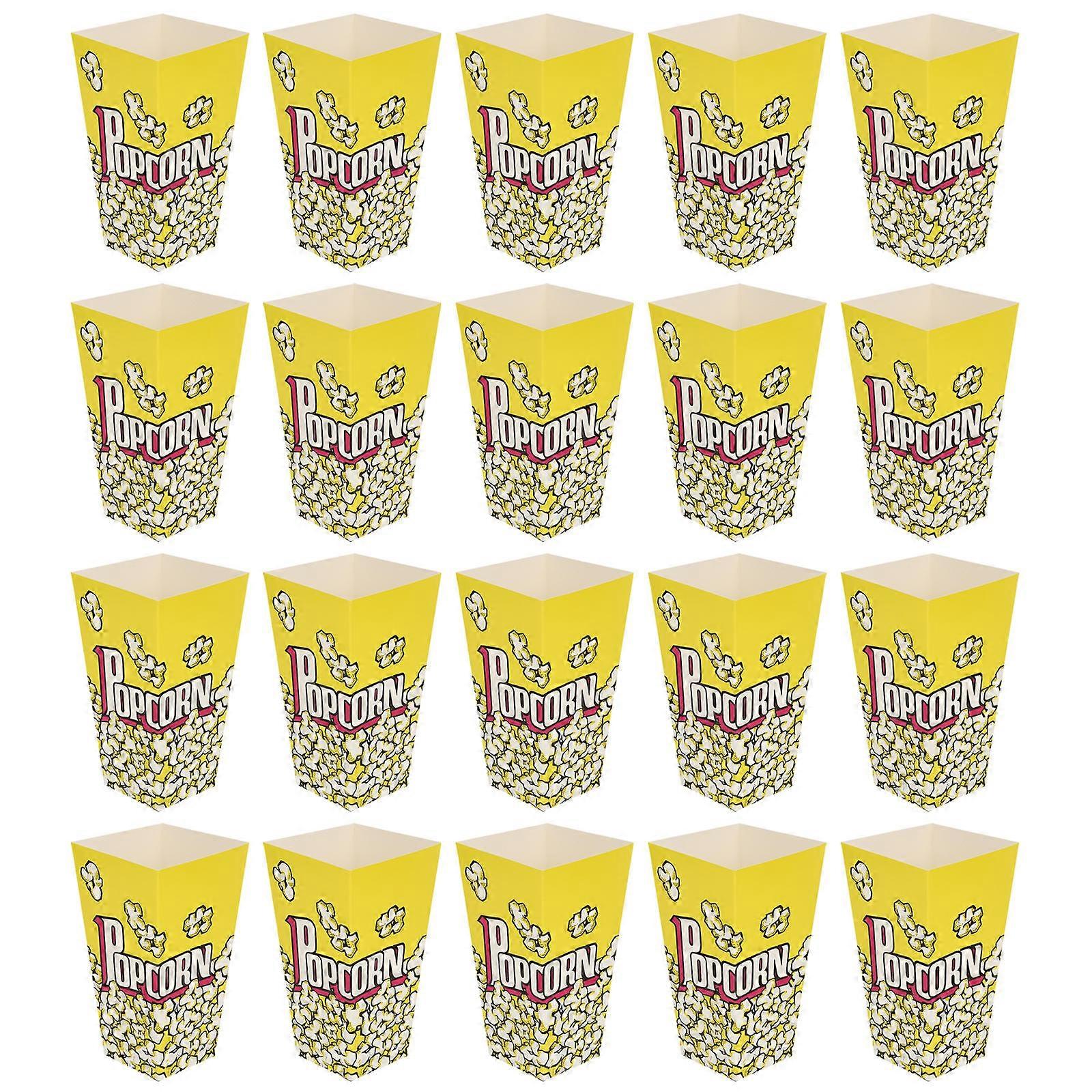 Bulk Paper Popcorn Holders 100Pack Classical Square Snack Containers For Movie Nights Festivals Parties