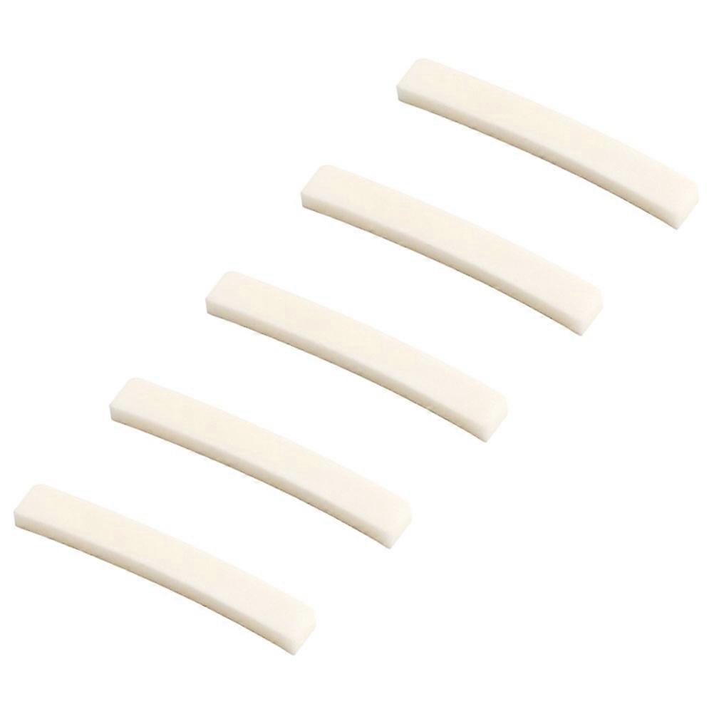 5pcs Curved Bone Guitar Nut Replacements for Electric Guitars – Durable Bone Material Improves Tone, Sustain & Sound Clarity for Guitarists