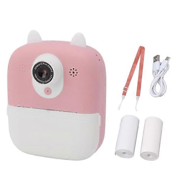 Instant Camera 2.4in HD Kids Digital Instant Camera Dual Lens Instant Print Digital Camera for Home Travel Pink