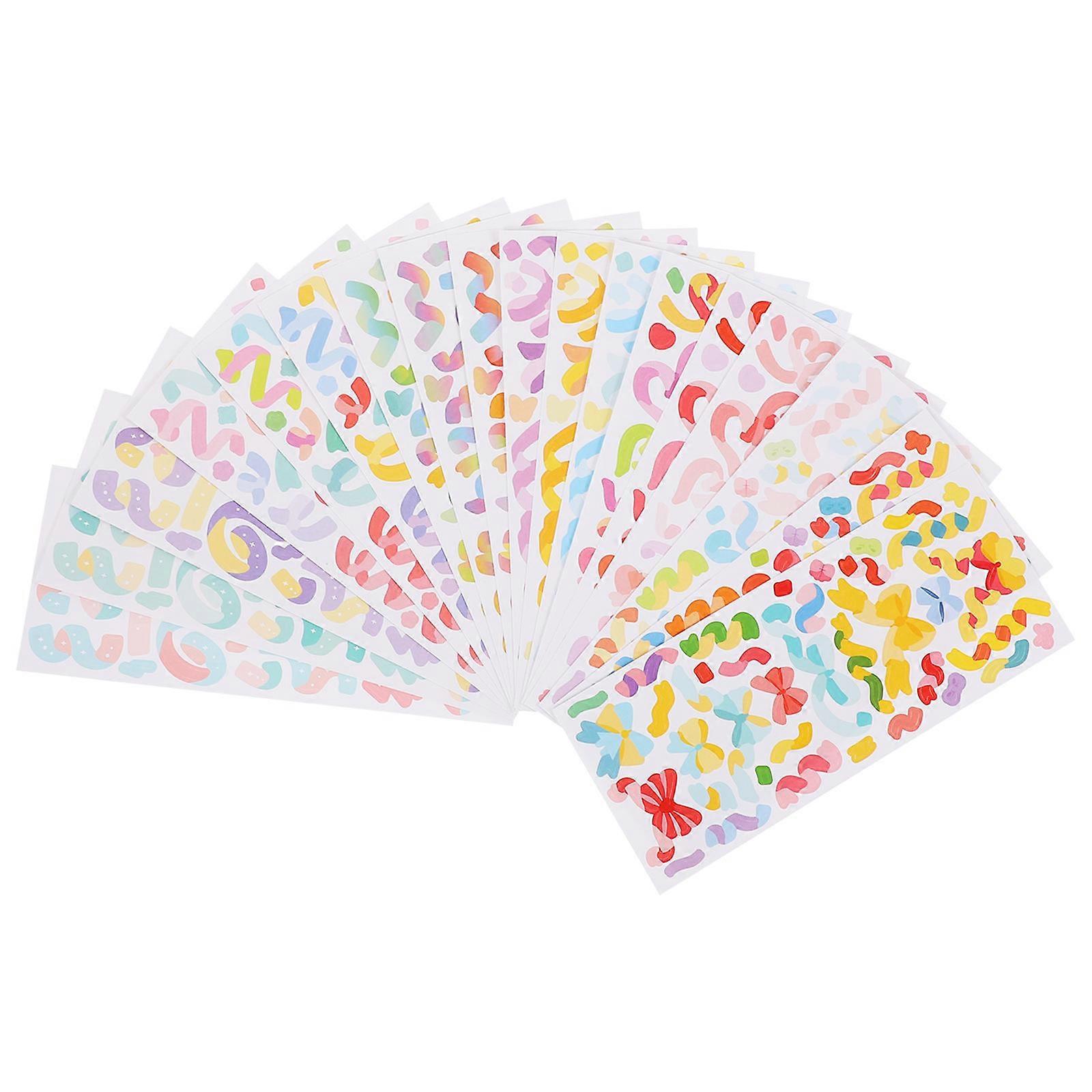 Multicolor Stickers for Kids Crafts DIY Decal Use Waterproof 18Sheets 7.5X3.1X0.4in