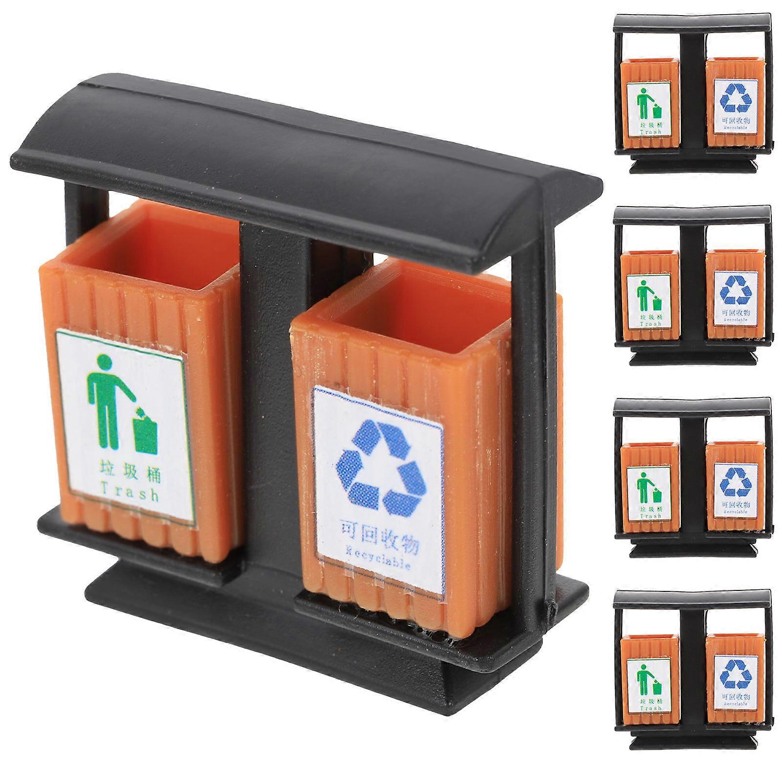 Mini Trash Can Shape Decorations for Doll House Ornament Made of ABS Multi Color
