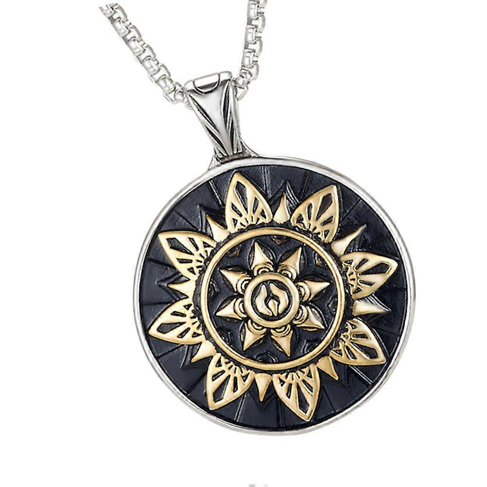 Pendants for Men, Distinctive Sunflower Necklace Showcasing Excellent Texture