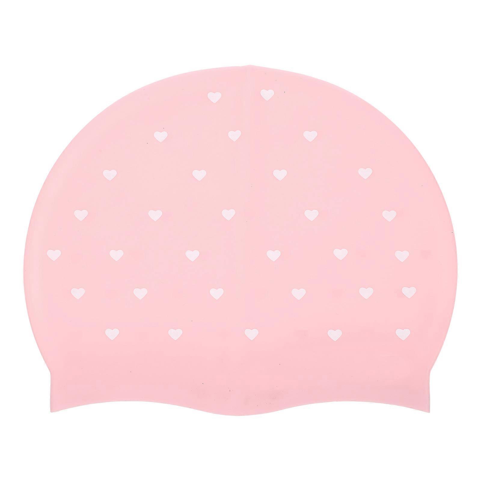 Bonnet de natation imperméable en silicone élastique rose