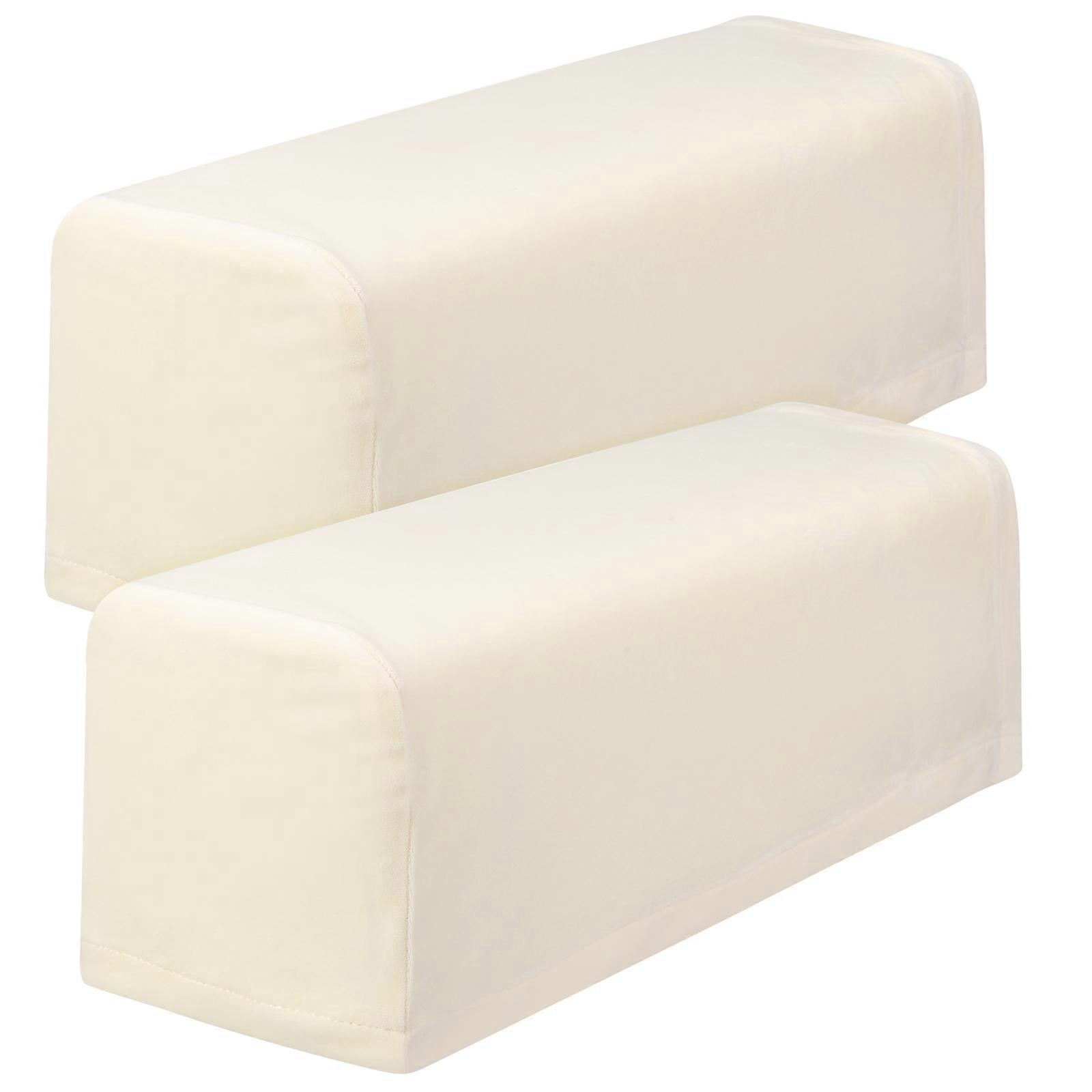 Universal Sofa Armrest Cover Beige Polyester Elastic Protector for Home Use Fits Most Sofas
