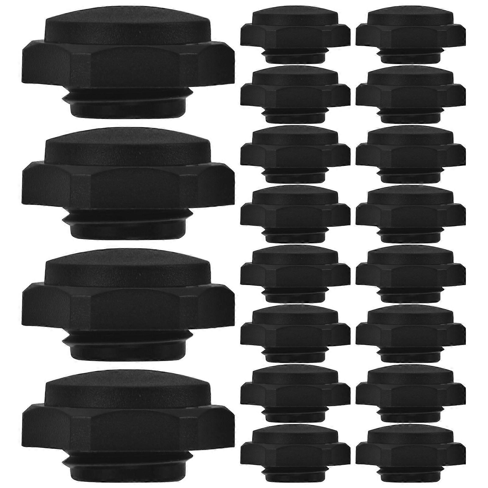 20Pack Black Closure Plug Chair Foot Protector Furniture Hole Plug Cylindrical Threaded Fit Waterproof Protection for General Users