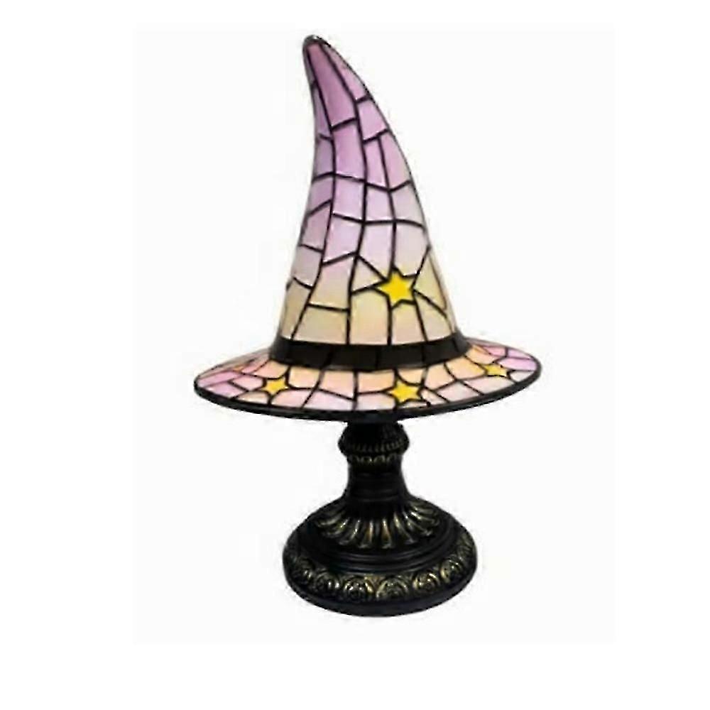 Witch Hat Lamp, Handmade Gothic Stained Resin Night Light for Bedroom