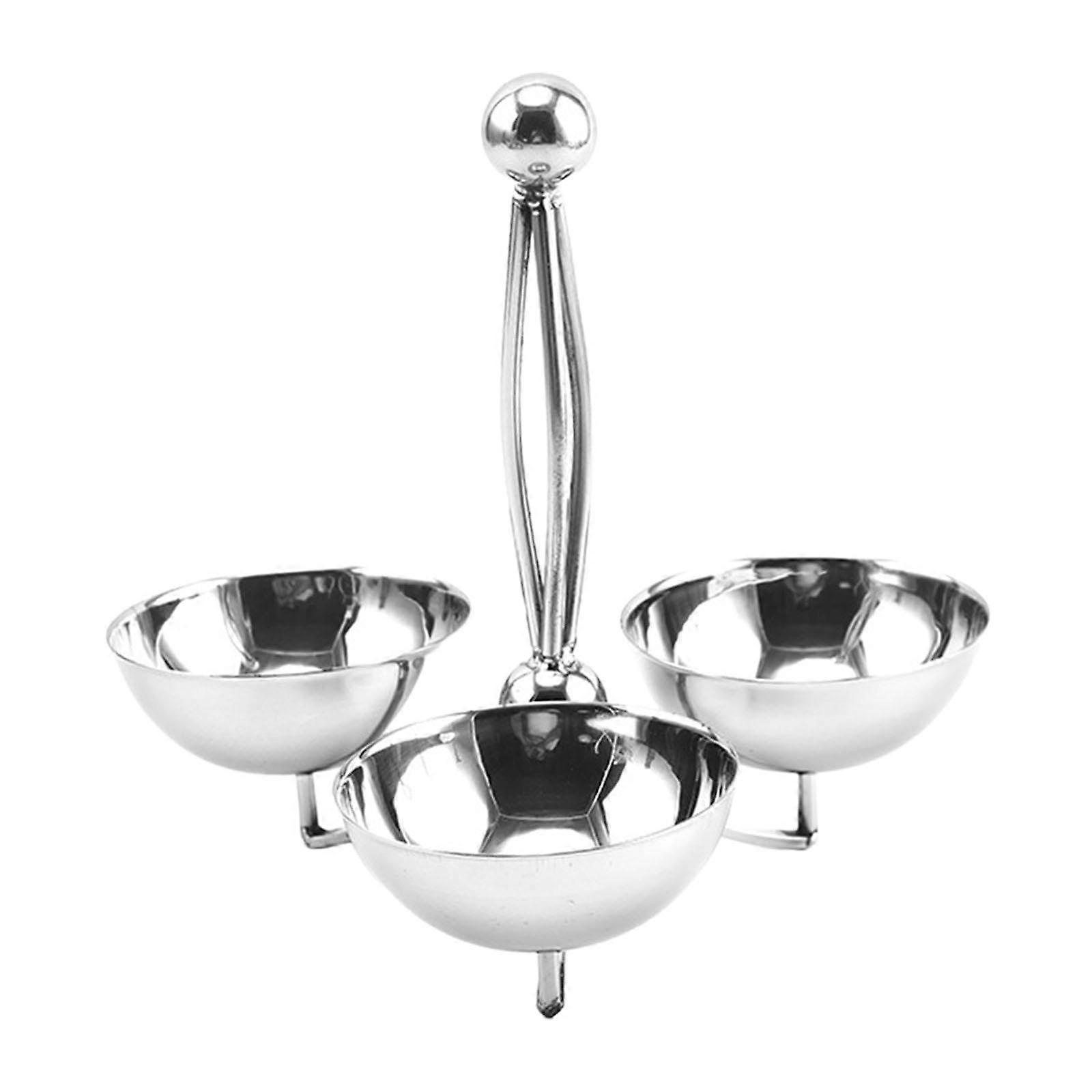 Snack Stand with Bowls, Serving Bowl for Condiments, Serving Plate for Appetizers, Spice Server, Sauce/Dips/Seasoning Bowl Set, B