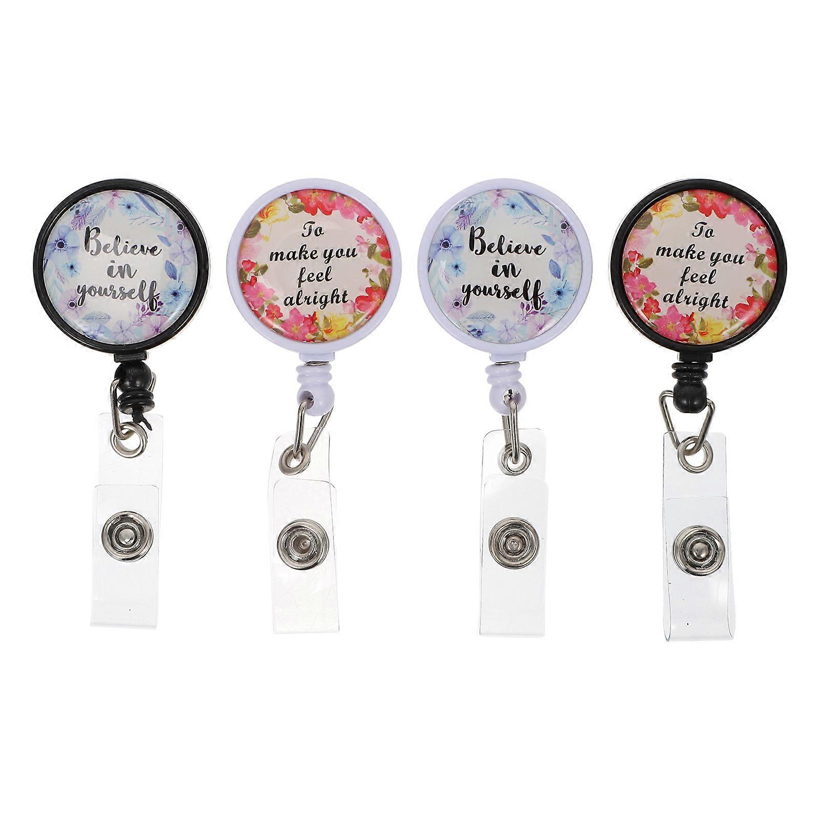 Nurse ID Card Holders 4Pcs Assorted Color Lightweight Design Portable Functionality for Restaurant Servers