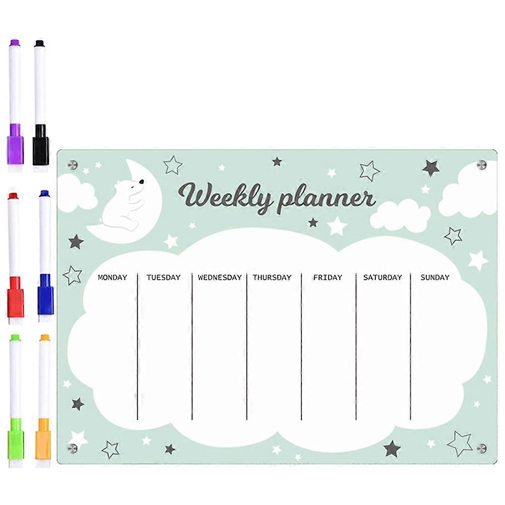 Magnetic Whiteboard Weekly Planner Board For School Use Rectangular Shape Erasable Writing 1 Set