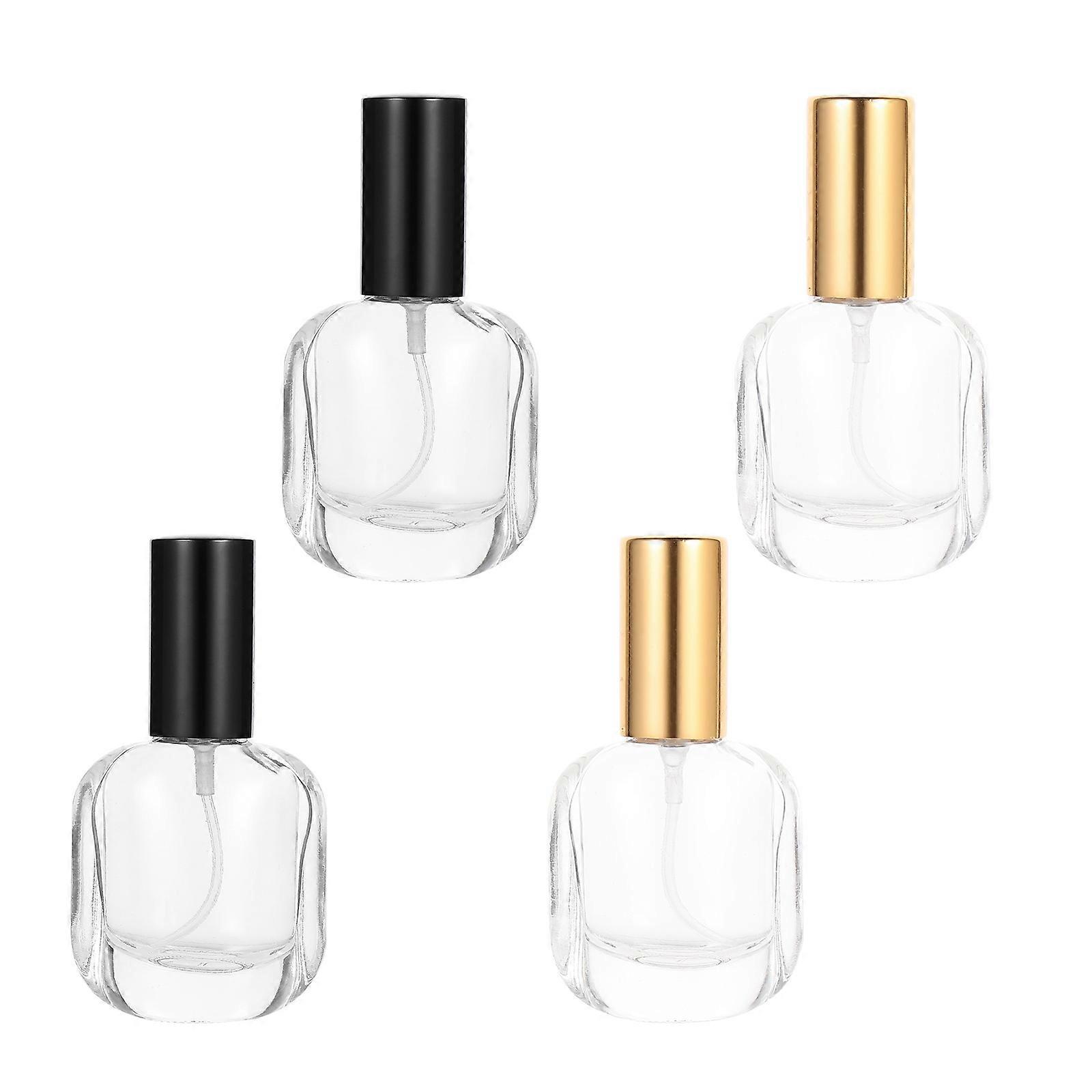 Perfume Travel Refillable Bottles 4 Pcs With Square Design For Easy Use In Bathroom 3.14X1.57X0.39In Black