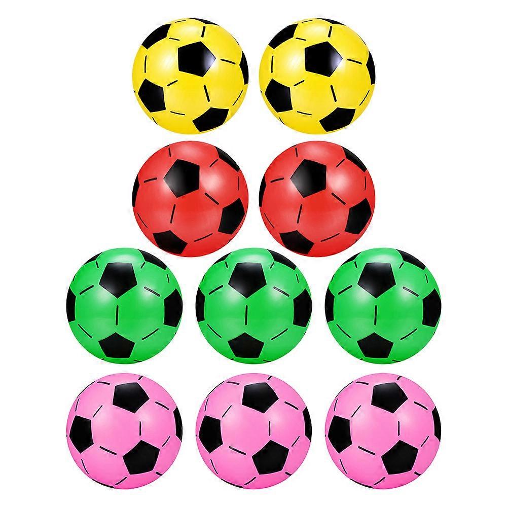 10pcs Inflatable Footballs for Summer Camping, Pool Play & Outdoor Fun – Random Colors