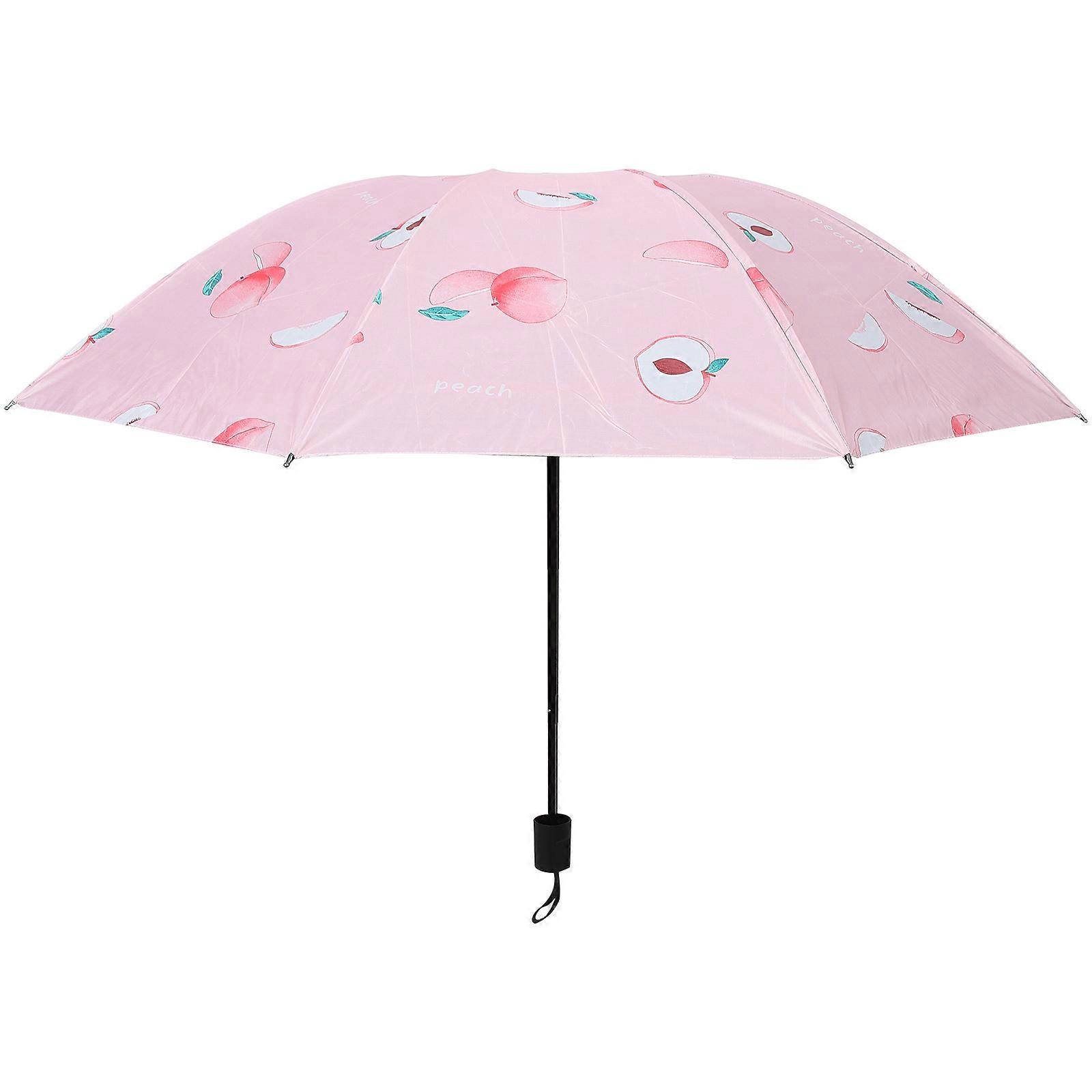 Windproof Foldable Strawberry Pattern Umbrella with UV Protection – Lightweight Travel Umbrella for Women, Compact Design for Outdoor Rain and Sun