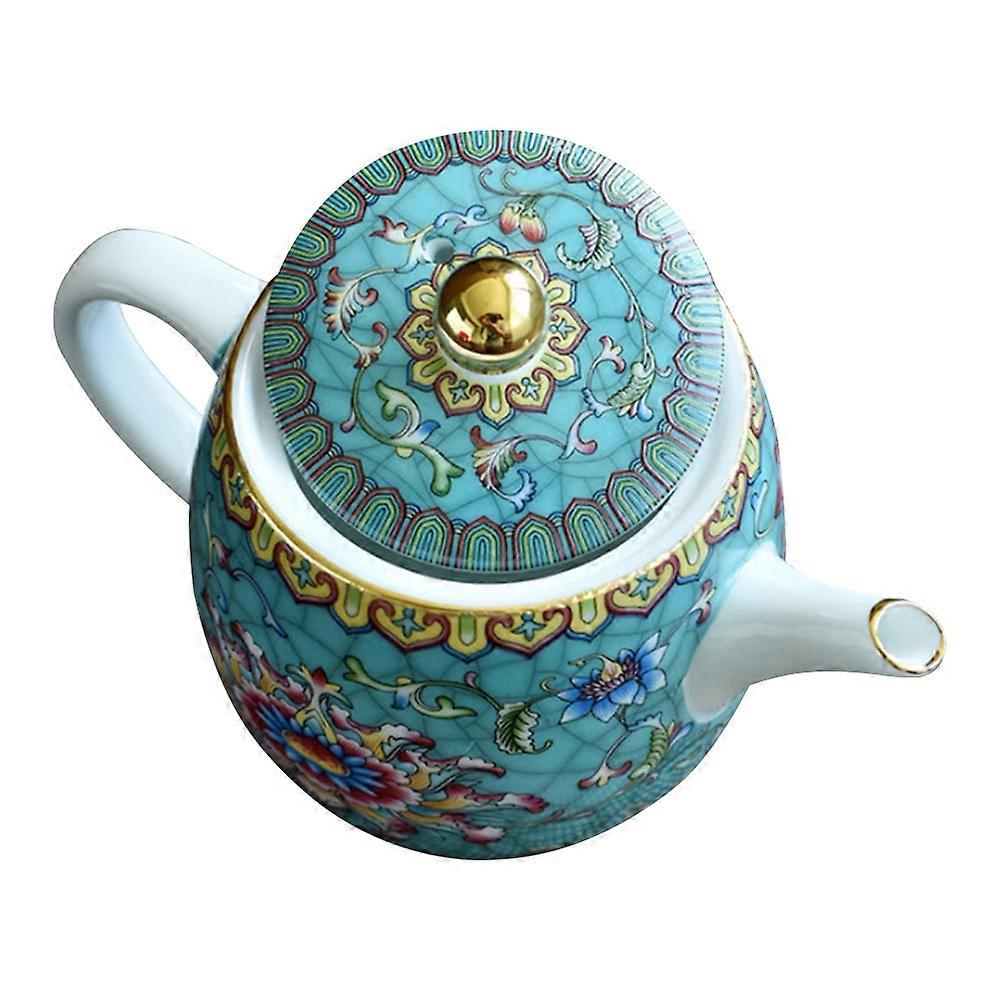 Delicate Ceramic Teapot Vintage Tea Kettle Home Use 14.00X9.50X8.50CM Craftsmanship 1Pcs