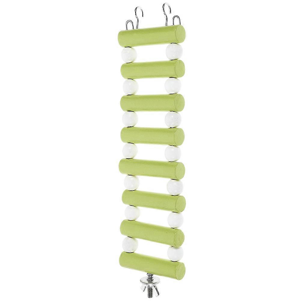Wooden Hamster Ladder Toy for Pet with Sturdy Construction and Green Color 7.5 Inches