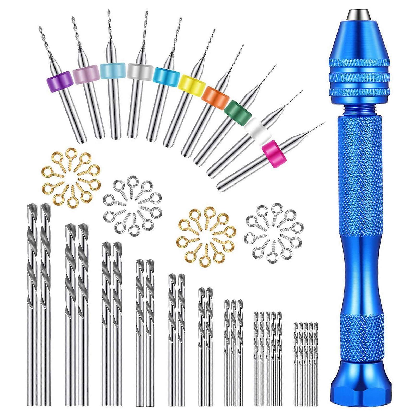 Small Drill For Crafts 76 Pcs Hand Drill Set Assorted Color Mini Rotary Tool For DIY Projects