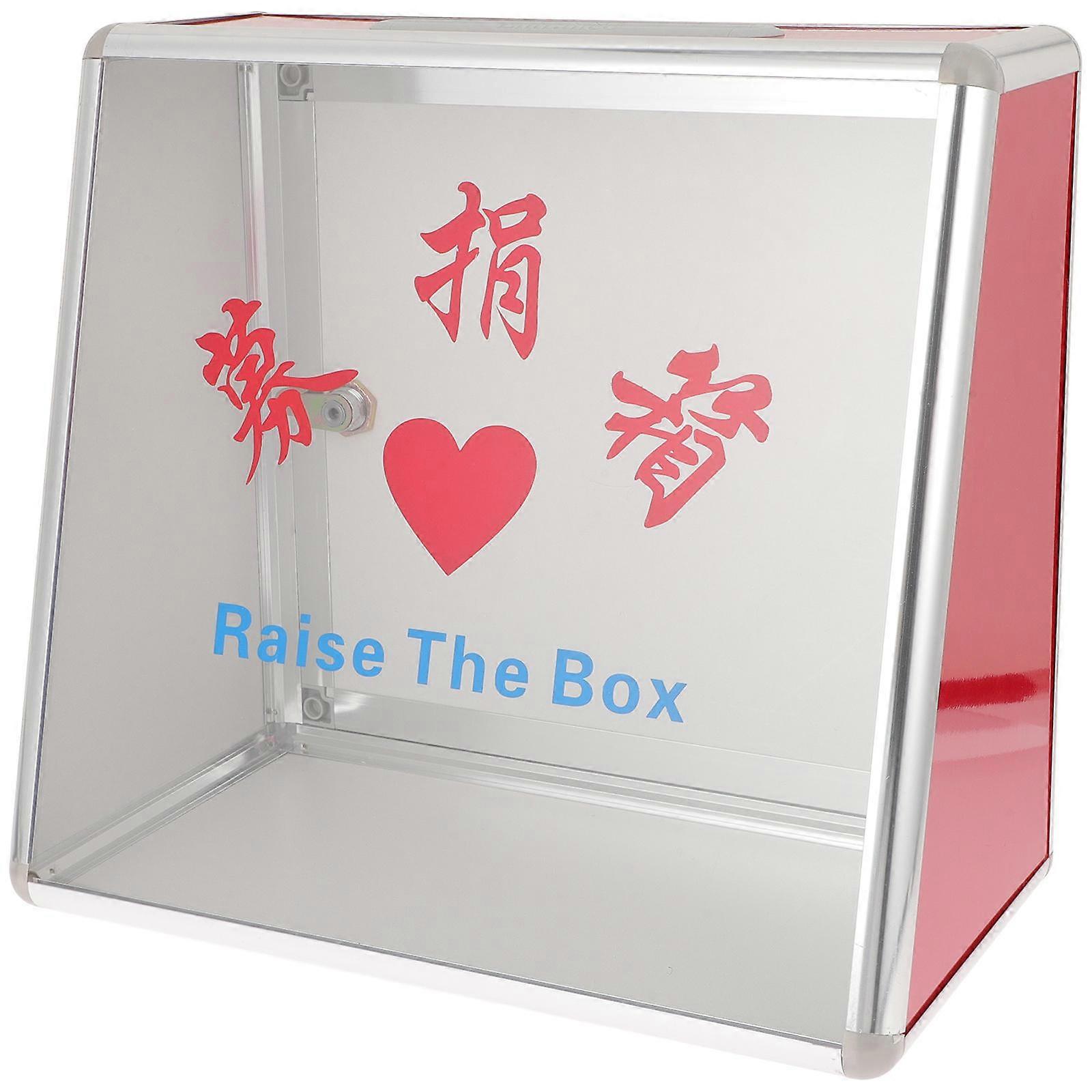 Transparent MultiUse Donation Box for Home Made of Aluminum Alloy and Acrylic 5.5 x 4.3 x 6.7 Inches