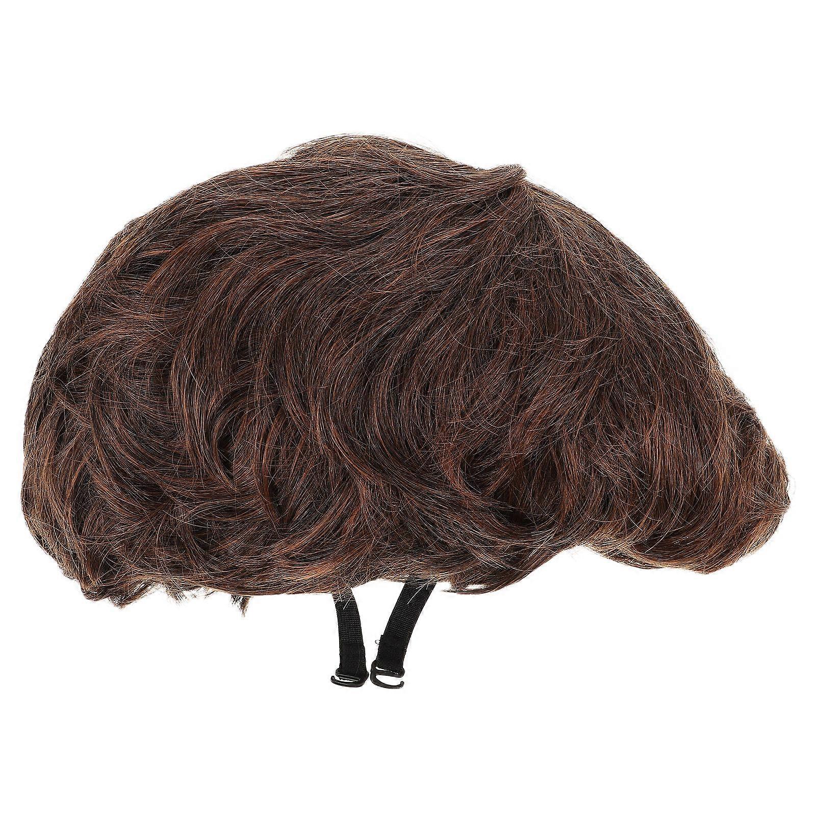 Brown Short Wig For Men Suitable For Formal Occasions With Quick Styling Functionality 22.00X17.50X16.50CM 1Pcs