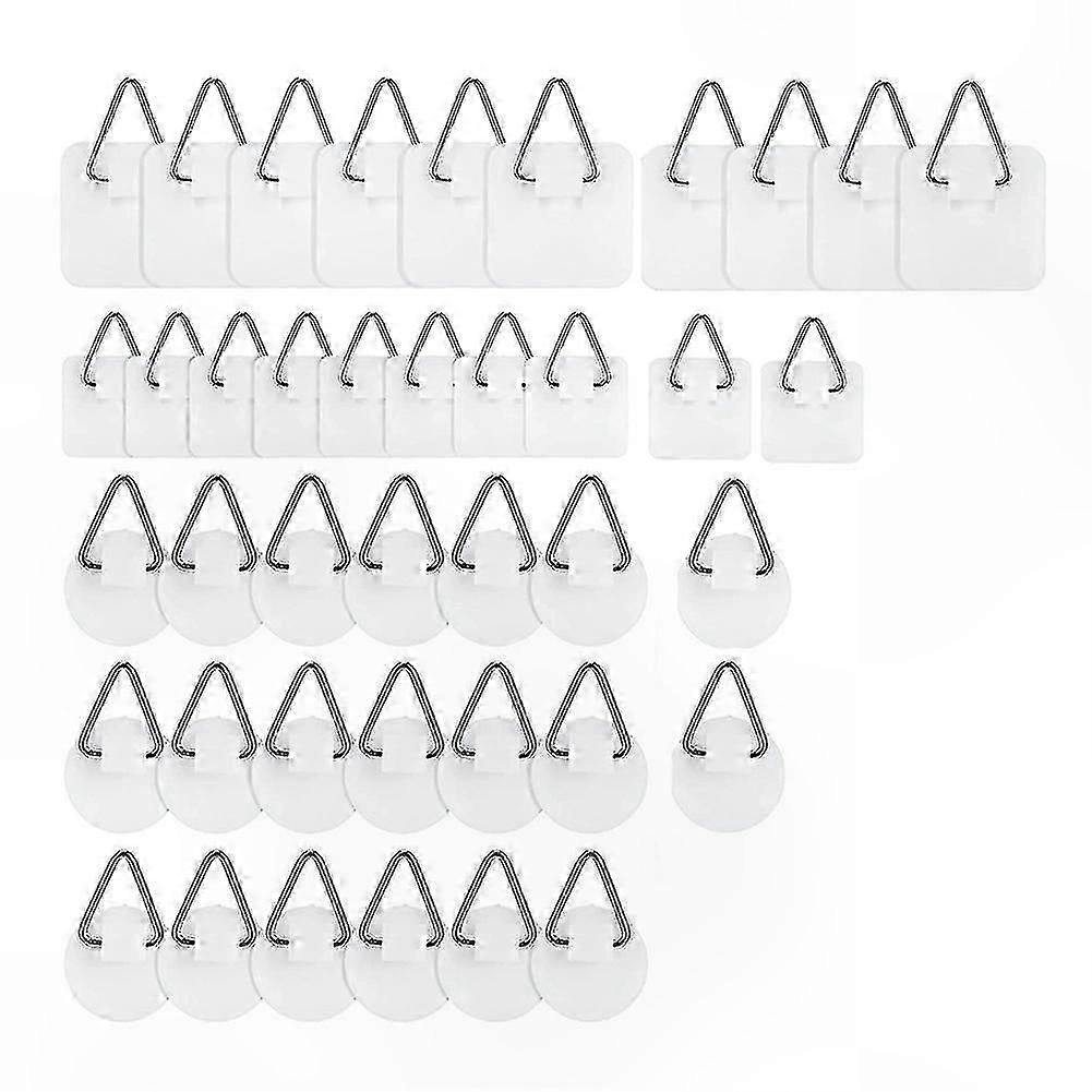 Self-Adhesive Plate Hangers for Wall, 40 Pack Round Invisible Holders for Vertical Display