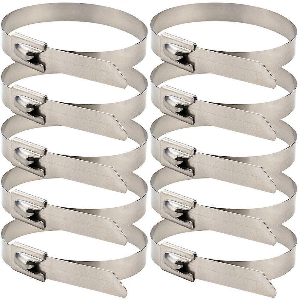 100Pcs Stainless Steel Cable Ties Locking Multi-Purpose Straps Silver for Cable Management
