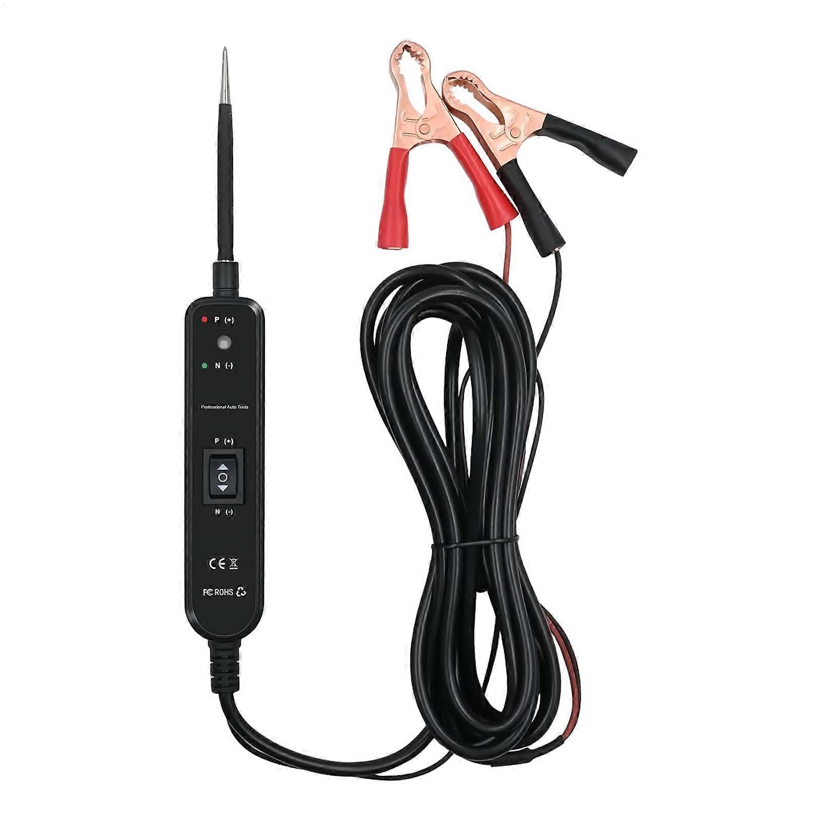 Voltage Tester for Car | Portable 6V-24V Circuit Tester Pen with Overload Protection and Conductivity Testing, Black