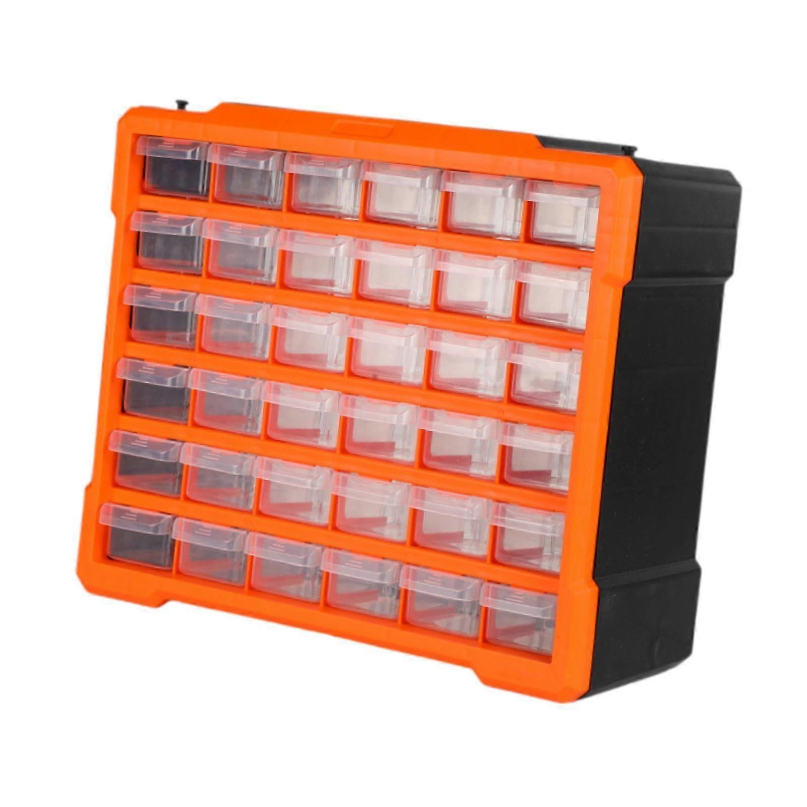 Small Tool Organizer Component Storage Box Sturdy Waterproof Multifunctional Tool Box with 36 Compartments